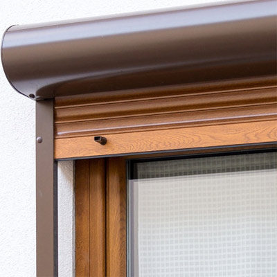 Aluminium Vorsatzrollladen mit rundem Kasten DRUTEX